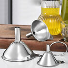 3X Stainless Steel Funnel Oil Liquid Funnel Metal Funnel With Hanging Rings New