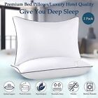 2x Hotel Quality Bamboo Pillow Breathable Home Pillows Queen Size Medium Firm