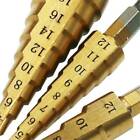 3pcs NEW HSS Steel Step Cone Drill Titanium Bit Set Hole Cutter 3/12mm 4-12/20mm