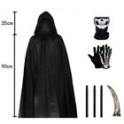 Grim Reaper Costume – Hooded Ghost Robe with Glowing Eyes (Adults & Kids)