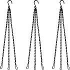 UP 10PCS Flower Pot Hanging Chain 3 Point Garden Plant Hanger S Hook Chain Black