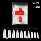 500X bag Fake French Nail Tips Acrylic Clear Natural Stiletto False Gel Pointy