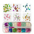 2PCS 12 Grids Butterfly Shape Nail Flakes 3D Holo Laser Glitter Sequin Nail Deco