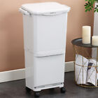 45L Kitchen Bin Waste Sorting Trash Bins 3 Lid Garbage Recycling Wheels Dustbin