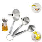 3Pcs Stainless Steel Specialist Funnel Hopper Filter Wide Mouth Canning Kitchen