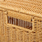 Storage Box Bedroom Organizer Faux Rattan Woven Basket with Lid Home Storage