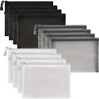 12pcs Nylon Mesh Multifunctional Cosmetic Bag A5 Pencil Case Travel Office Suppl
