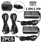 2pcs 65W USB-C Type-C Adapter Laptop Charger For Lenovo ThinkPad Acer Dell HP AU