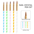 5 Nail Art Acrylic Brushes Set Size 2 4 6 8 10 Gel Drawing Polish Pen Kit New