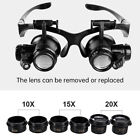 HD plastic magnifying lens double glasses with light for jewelry clock repair