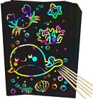 Scratch Paper Creative Art Rainbow Painting DIY Sketch bamboo pen kids Crafts