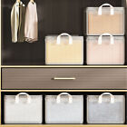 4pcs Transparent Clothes Storage Box Thickened Pants Basket Wardrobe Organizer