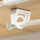 Self Adhesive Curtain Rod Bracket 4Pcs ABS Wall Bracket Hooks 360° Rotating Ring