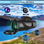 HD Portable Monocular Telescope Travel Low Light Vision with Phone Clip Tripod