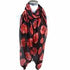 Women Ladies Poppy Print Floral Scarf Remembrance Day Poppies Scarves Wrap Shawl