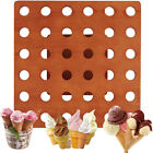 Wooden Square Ice Cream Shelf with Holes Storage Display Rack Wooden Wall Shelf