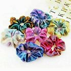 40X Metallic Glitter Scrunchies Ladies Hair Band Elastic Scrunchy Hair Tie Ring