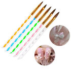 5 Nail Art Acrylic Brushes Set Size 2 4 6 8 10 Gel Drawing Polish Pen Kit New