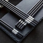 40Pairs Chopsticks Reusable Dishwasher Safe,Alloy Chop Sticks Non Slip Black