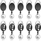 10X Retractable Keychain Clip Badge Holder Vertical Retractable Reel Recoil Ring