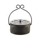 Fireproof Wrought Iron Mosquito Coil Holder with Cover for Indoor Outdoor Use