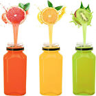 250ml Square Juice Bottle Clear Plastic Refillable Empty Water Drink Bottles