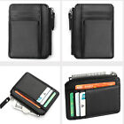 5pcs Leather Small Coin Case Card Holder Black Zip Wallet Pouch Mini Purse Bag