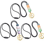 1/2x Silicone Beads Neck Strap Lanyard ID Card Badge Keyring Key Holder Necklace