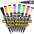 8x Liquid Chalk Marker Pens LED Writing Board Glass Window Pen Nib Fluorescent