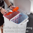 45L Kitchen Bin Waste Sorting Trash Bins 3 Lid Garbage Recycling Wheels Dustbin