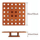 Wooden Square Ice Cream Shelf with Holes Storage Display Rack Wooden Wall Shelf