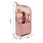 Stand Cosmetic Bag Travel Zipper Makeup Brush Mesh Visible Organizer Pouch