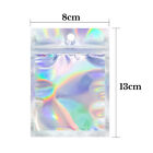 100PCS Foil Packaging Bags Zipper Seal Storage Pouch Holographic Rainbow Colour