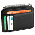 5pcs Leather Small Coin Case Card Holder Black Zip Wallet Pouch Mini Purse Bag