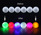 6x Luminous Night Golf Balls LED Light Up In The Dark Bright Reusable Long Glow