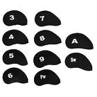 10 PCS Golf Head Cover Club Iron Putter Head Protector Neoprene Covers Set Black