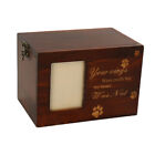 Pet Memorial Urn – Wooden Keepsake Box for Dog & Cat Ashes with Photo