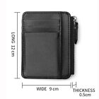 5pcs Leather Small Coin Case Card Holder Black Zip Wallet Pouch Mini Purse Bag