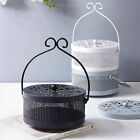 Fireproof Wrought Iron Mosquito Coil Holder with Cover for Indoor Outdoor Use