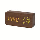 Wooden Alarm Clock Modern Digital Desk Clock Decorative Gift Wood Craft Home