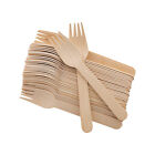 Disposable Wooden Cutlery Forks Tea Spoons Knives Party Kitchen Utensil Dessert