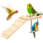 Bird Swing Toy Wooden Parrot Perch Stand Playstand Beads Cage Playground