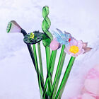 Crystal Glass Flower Figurines Spring Bouquet Flower Lotus Roses Collectible Dec