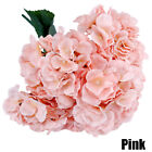 2PCS 6 Heads Hydrangea Flower Artificial Silk Flowers Stem Bouquet Wedding Party