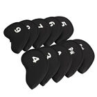 10 PCS Golf Head Cover Club Iron Putter Head Protector Neoprene Covers Set Black