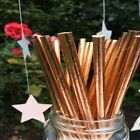 50pcs Foil Paper Straws Metallic Wedding Birthday Party Tableware Biodegradable