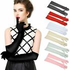 Ladies Long Satin Gloves Opera Costume Bridal Party Prom Wedding Womens Classic