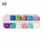 2PCS 12 Grids Butterfly Shape Nail Flakes 3D Holo Laser Glitter Sequin Nail Deco