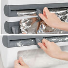 4in1 Kitchen Wrap Organizer Foil Cling Film Towel Holder Wall Mount Cutter AU