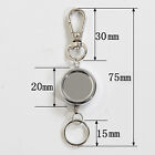 2X Retractable Stainless Steel Keyring Pull Ring Key Chain Recoil Heavy Duty AU